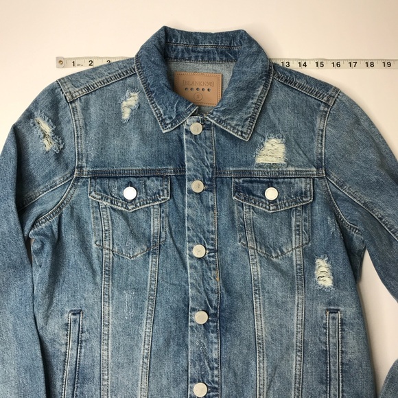 Blank NYC Light Blue Distressed Jean Jacket Women’s Small - Picture 5 of 11